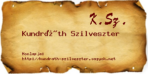 Kundráth Szilveszter névjegykártya