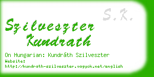 szilveszter kundrath business card