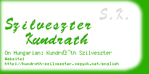 szilveszter kundrath business card